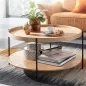 Preview: Couchtisch Holz Metall Eiche 78x78 Preview: Couchtisch Holz Metall Eiche 78x78