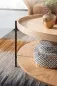 Preview: Couchtisch Holz Metall Eiche 78x78 Preview: Couchtisch Holz Metall Eiche 78x78