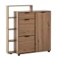 Preview: Schuhschrank 98x110 cm, 3 Türen, 1 Schublade, Eiche-Optik