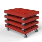 Preview: Eurokastenroller für 600 x 800 mm Eurokasten 500 kg Traglast rot