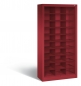 Preview: Fächerregal für das Büro - Metallregal mit 30 Fächern in Rot