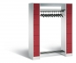 Preview: Garderobenschrank aus Metall mit Roten Türen