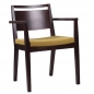 Preview: Gastronomie Stühle aus Holz mit Sitzpolster