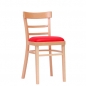 Preview: Gastronomie Stühle  - Holzstühle mit Sitzpolster rot