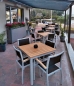 Preview: Gastronomiestühle Modell Titan: Outdoorstühle mit Textylen in der Terrasse