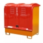 Preview: Gefahrstoffbox für Außenbereich mit GfK-Haube rot, Gefahrstoffstation orange
