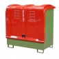 Preview: Gefahrstoffbox für Außenbereich mit GfK-Haube rot, Gefahrstoffstation grün