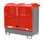 Preview: Gefahrstoffbox für Außenbereich mit GfK-Haube rot, Gefahrstoffstation grau
