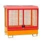 Preview: Gefahrstoffbox orange für Innenbereich mit Gitterwände und Haube rot