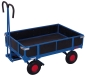 Preview: Handpritschenwagen mit Bordwänden - 1185 x 780 mm - Luftreifen - 700 kg - blau