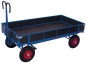 Preview: Handpritschenwagen mit klappbaren Bordwänden - 1185 x 780 mm - Luftreifen - 1000 kg - RAL 5010 enizanblau