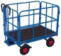 Preview: Handpritschenwagen mit 4 Gittern - 1140 x 740 mm - Luftreifen - 700 kg - blau