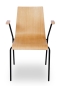Preview: Komfortable Holzschalenstühle mit Armlehnen Typ TX - Besucherstühle natur, Gestell schwarz