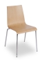 Preview: Holzschalenstühle Typ TX verchromt - Top Besucherstühle mit Eichensperrholz natur.