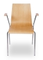 Preview: Ergonomische Holzschalenstühle mit Armlehnen u. Chromgestell - XT Besucherstühle