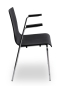 Preview: Schwarze Holzschalenstühle mit Armlehnen, mit Chromgestell