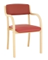 Preview: Holzstühle - Besucherstühle Modell Radek mit Armlehnen, Bezug rot