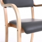 Preview: Detail: Holzstühle mit Armlehnen, Kunstlederbezug anthrazit