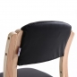 Preview: Detail: Holzstühle mit Armlehnen, Kunstlederbezug schwarz