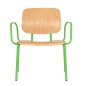 Preview: Stühle für schwergewichtige Menschen mit grünem Gestell und Armlehnen von vorne