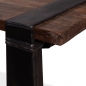 Preview: Holztisch mit Stahlgestell in rusikalem Look 220 x 80 cm (L x T) Detailansicht