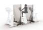 Preview: Rollbare Hygienewand im Fitnessstudio