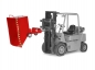 Preview: Kippbehälter mit Rollen 400 dm³ 600 kg Traglast KBC60 rot beim Kippen