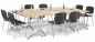 Preview: Klapptische ahorn als Konferenztisch gestellt 160 x 80 cm Modell Areal mit gebogenem T-Fuß