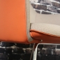 Preview: Kufenstuhl Modell Lothar - Stoff / Kunstleder - beige / orange (Detail)