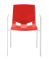 Preview: Kunststoffschalenstühle mit Armlehnen, Modell Event, rot (Frontaufnahme)