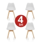 Preview: Besucherstühle Sumit mit Massivholz-Stuhlbeinen weiß