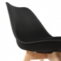 Mobile Preview: Kunststoffschalenstühle Sumit mit Massivholz-Stuhlbeinen (Sitzschale schwarz)