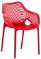 Preview: Kunststoffstühle Grid mit Armlehnen rot