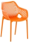 Preview: Kunststoffstühle Grid mit Armlehnen orange