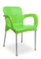 Preview: Kunststoffstühle grün für Innen- u. Außenbereiche, stapelbar