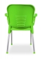 Preview: Grüne Kunststoffstühle mit Armlehnen (Rückseite), für Innen- u. Außenbereiche