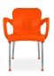 Preview: Kunststoffstühle orange, stapelbar.