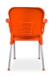 Preview: Kunststoffstühle orange, von der Rückseite.