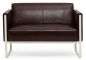 Mobile Preview: Lounge-Sofa Gunar - 2 Sitzer Besuchersofa braun