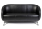 Preview: Lounge Sofa 3 Sitzer - Retro Stil Besuchersofa - Warteraum Sofa