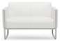 Mobile Preview: Lounge-Sofa Gunar - 2 Sitzer Besuchersofa weiß