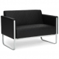 Preview: Lounge-Sofa STEP - 2 Sitzer Besuchersofa lichtgrau