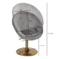 Preview: Breite: 67 cm - Höhe: 80 - 100 cm - Tiefe: 62 cm - Sitzfläche (BxT): 38 x 36 cm - Sitzhöhe: 37 - 57 cm - Durchmesser Trompetenfuß: 55 cm - Höhe Rückenlehne: 35 cm - Maximalbelastbarkeit: 120 kg.
