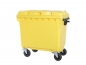 Preview: Müllcontainer gelb 660 Liter - Müllbehälter mit 4 Lenkrollen