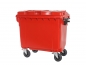 Preview: Müllcontainer rot 660 Liter - Müllbehälter mit 4 Lenkrollen