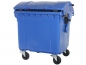 Preview: Abfallcontainer 1100 Liter blau - Müllbehälter mit rundem Schiebedeckel