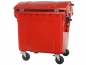 Mobile Preview: Abfallsammelbehälter 1100 Liter rot - Müllbehälter mit rundem Schiebedeckel