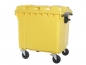 Preview: Großmüllbehälter 1100 L - Rollbarer Müllbehälter gelb