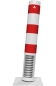 Preview: Flexibler Stahlpoller mit Stahlfeder, Ø 152 x 150 cm Höhe, weiß/rot