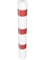 Preview: Stahlpoller 1200 mm (Höhe) Ø 152 mm zum Einbetonieren, weiß/rot